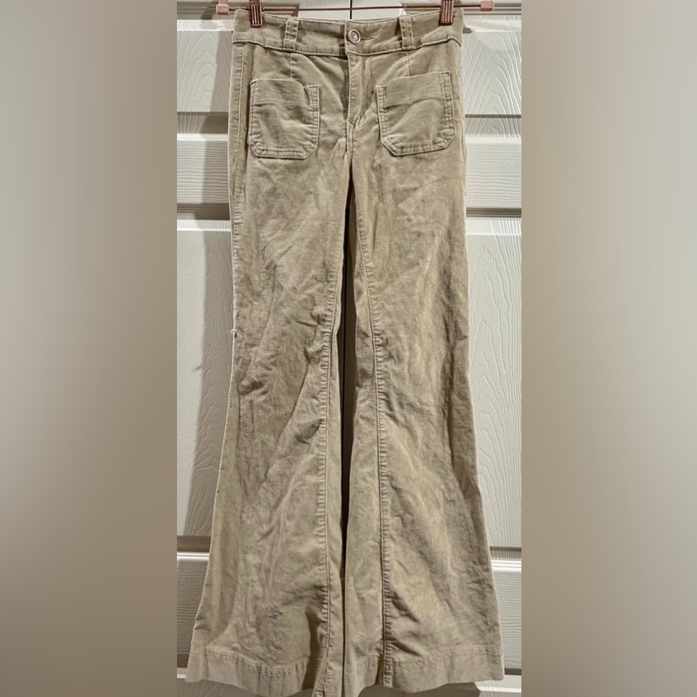 Pilcro And The Letterpress Corduroy Flare Pants Tan Women’s Size 4